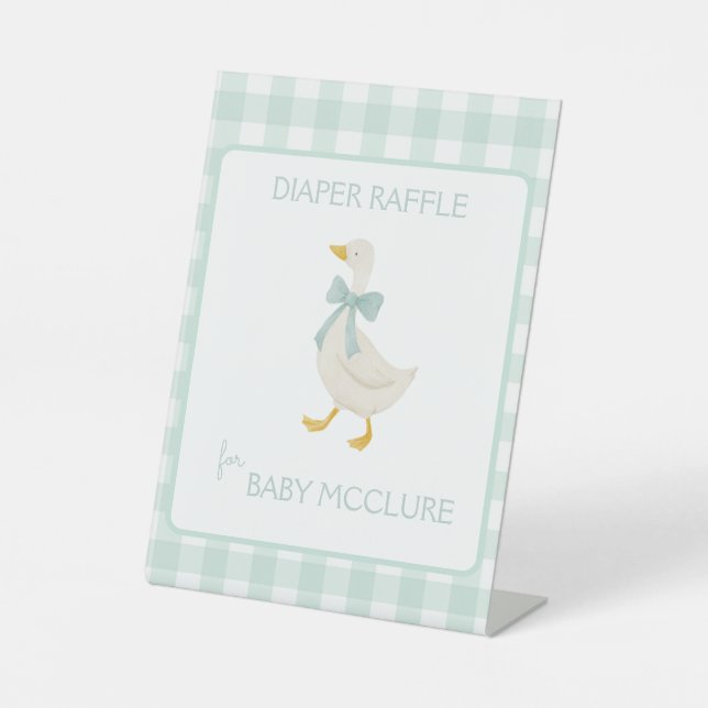 Signe De Table Preppy Goose Baby Shower Diaper Raffle (Recto)