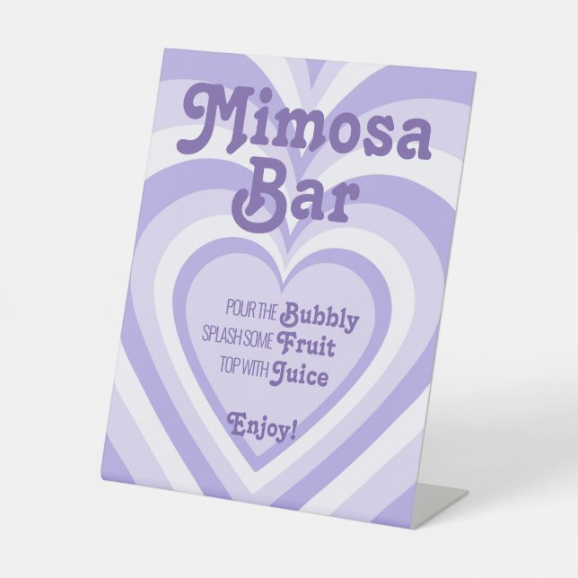 Signe De Table Présentoir à bar pour mimosa Cœur Pourpre (Recto)