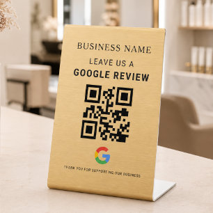 Signe De Table Présentoir de bureau pour avis Google en or