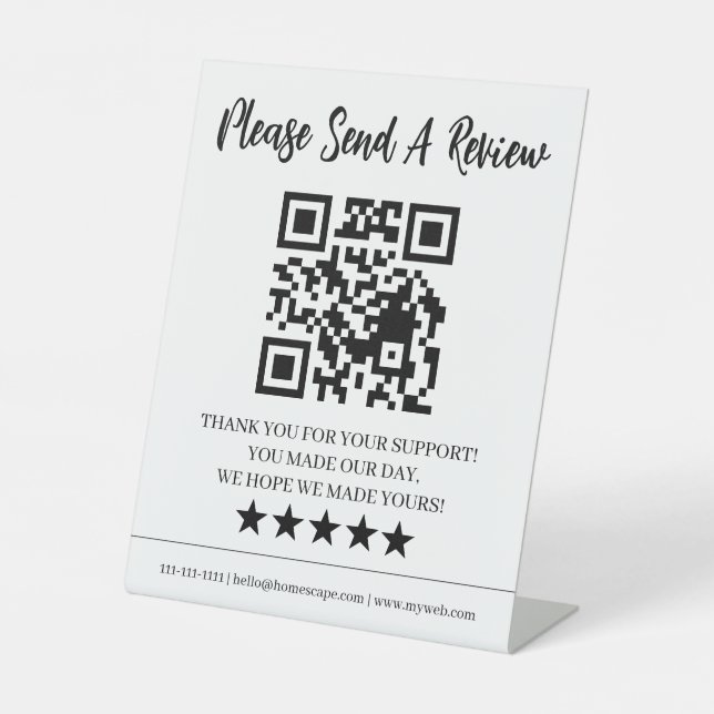 Signe De Table Présentoir de code QR de commentaires clients pour (Recto)