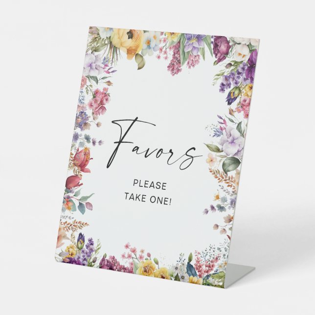 Signe De Table Présentoir de fleurs de jardin avec pancarte (Recto)