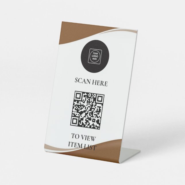 Signe De Table Présentoir de menu QR sur pied (Recto)