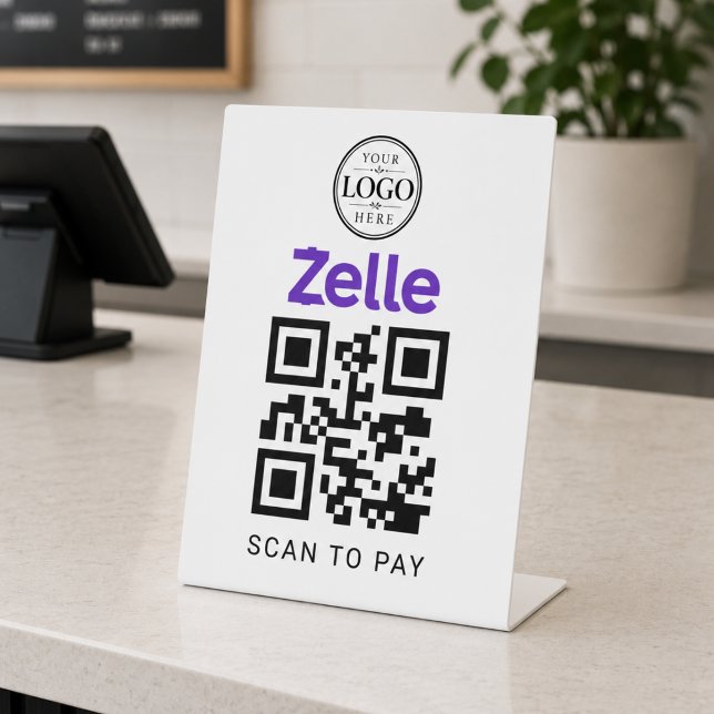 Signe De Table Présentoir de paiement à scanner Zelle pour table (Créateur téléchargé)