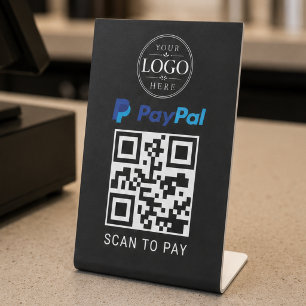 Signe De Table Présentoir de paiement Paypal Scan to Pay pour tab