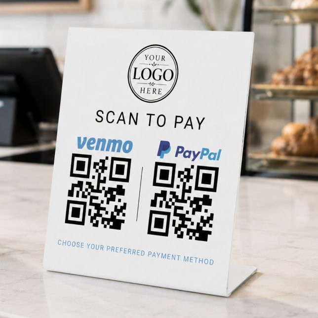 Signe De Table Présentoir de paiement Venmo Paypal Scan to Pay (Créateur téléchargé)