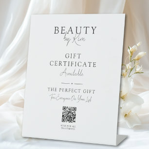 Signe De Table Présentoir de promotion de certificat cadeau de sa