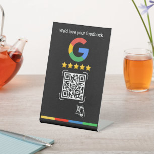 Signe De Table Présentoir de scan de code QR de révision Google m