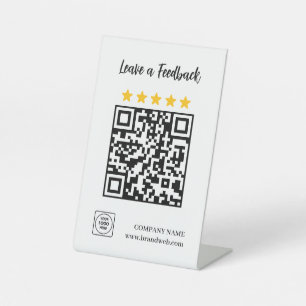 Signe De Table Présentoir moderne pour avis QR 5 étoiles