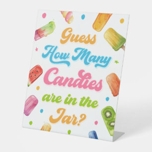 Signe De Table Prêt à pop Baby shower Popsicle Devinez combien