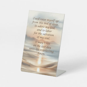 Signe De Table Prière du matin sur une pancarte