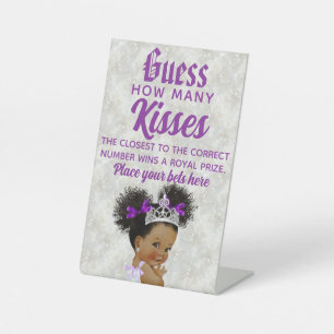 Signe De Table Princesse Afro Puff Combien De Baisers Jeu