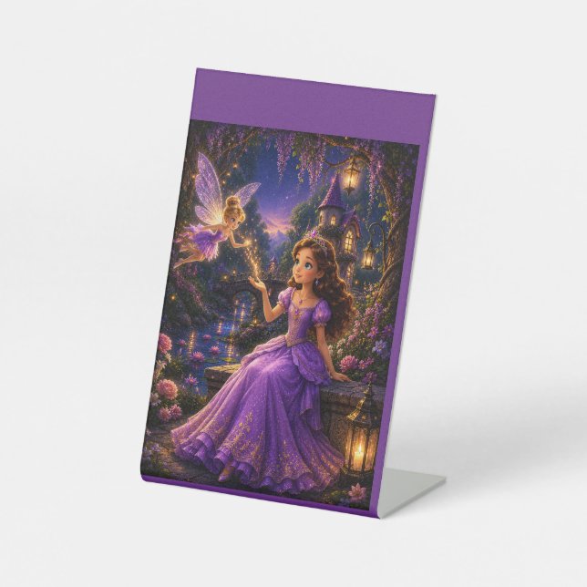 Signe De Table Princesse enchantée et château de jardin de fées F (Recto)