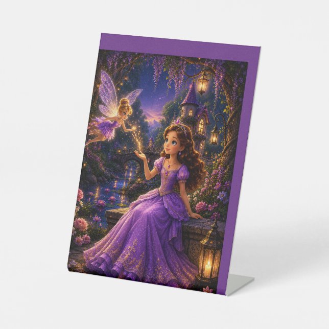 Signe De Table Princesse enchantée et château de jardin de fées F (Recto)