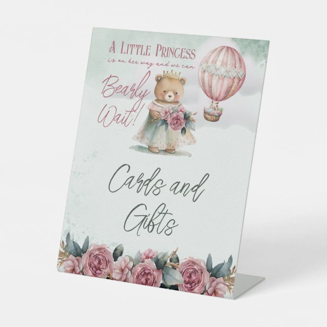 Signe De Table Princesse Ours Bearly Wait Girl Cartes et cadeaux (Recto)