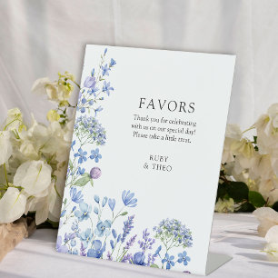 Signe De Table Privilégie le Mariage Floral Fleur sauvage Periwin