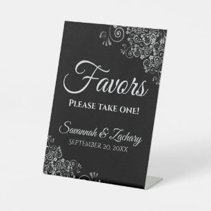 Signe De Table Privilégiez One élégant Silver & Black Mariage