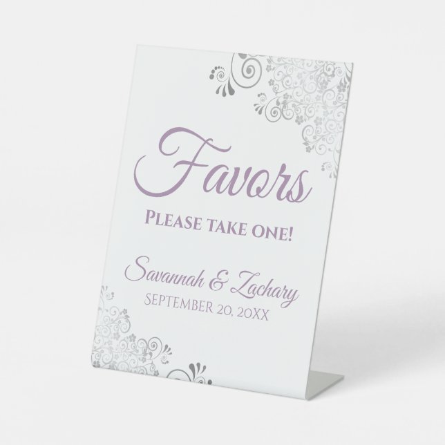 Signe De Table Privilégiez One Silver Lavender & White Mariage (Recto)