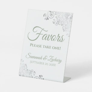 Signe De Table Privilégiez One Silver Sage Green & White Mariage