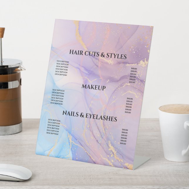 Signe De Table Prix de l'Aquarelle rose moderne Pedestal Si (In SItu)