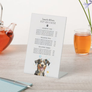 Signe De Table Prix du service de toilettage des animaux