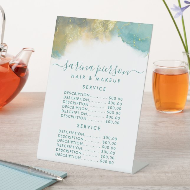 Signe De Table Prix turquoise Et Or Art Moderne Liquide Service D (In SItu)