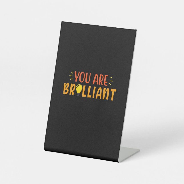 Signe De Table Professeur Cadeaux | Vous Êtes Brillant (Recto)