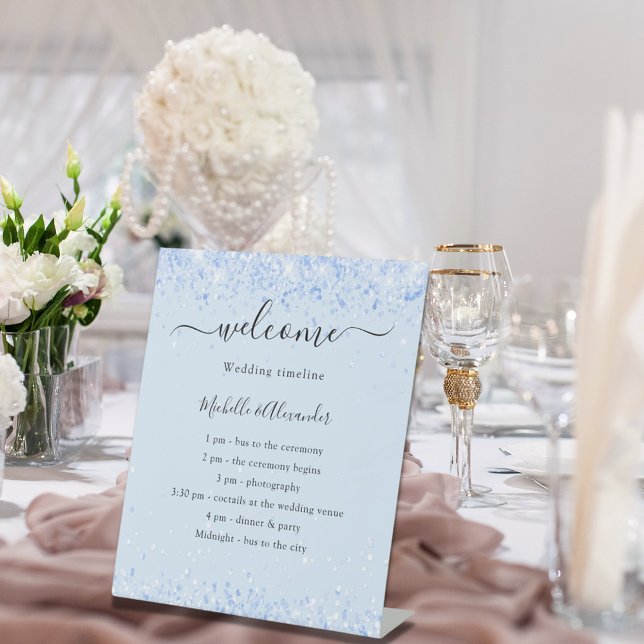 Signe De Table Programme de mariage bleu bébé (Créateur téléchargé)