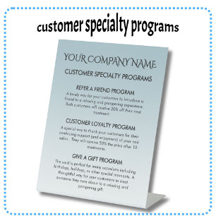 Signe De Table Programmes de récompense pour clients Petite entre
