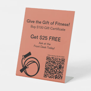 Signe De Table Promo de certificat cadeau pour débutants de fitne
