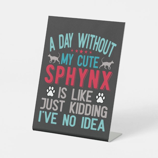 Signe De Table Propriétaire Canadien De Chat Sphynx Sans Cheveux  (Recto)