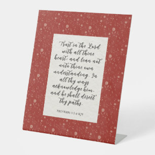 Signe De Table Proverbes 3:5-6 KJV Bible Verbe Image