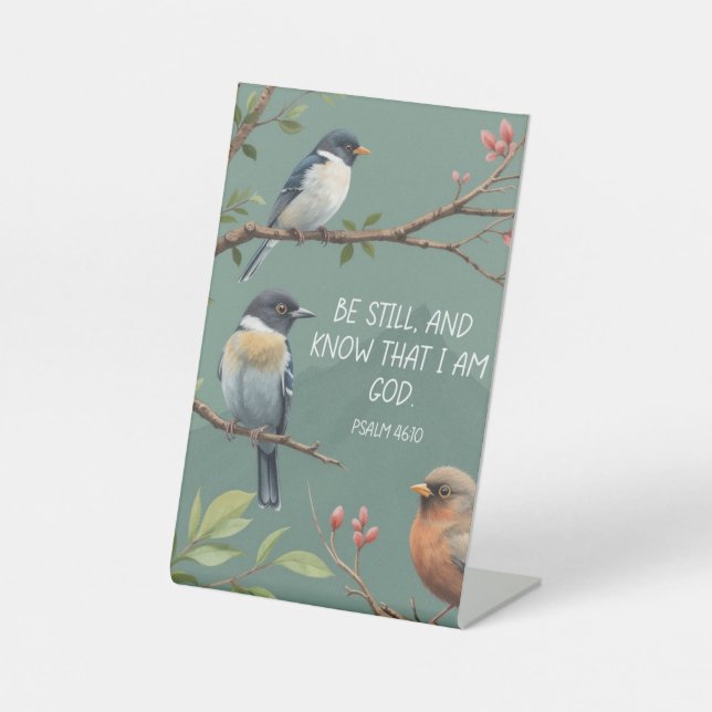 Signe De Table Psaume 46:10 Bible chrétienne Verse Image (Recto)