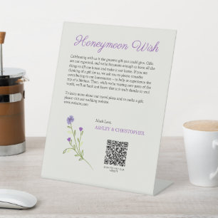 Signe De Table Puits de lune de miel violet Fleur sauvage