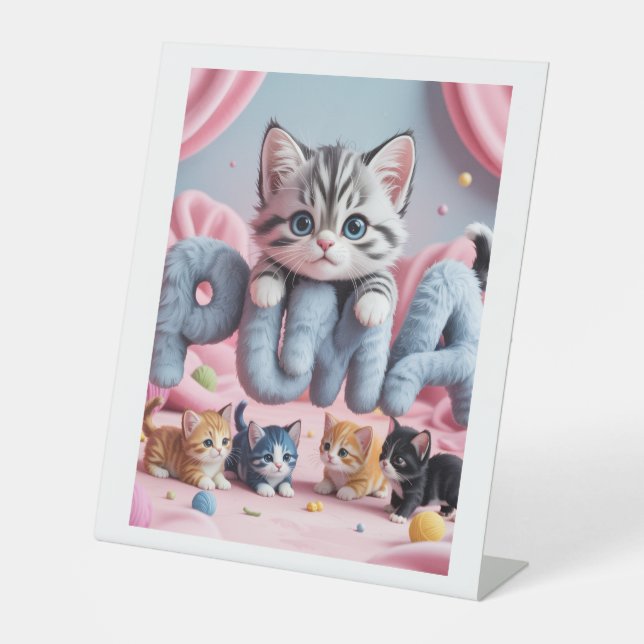 Signe De Table Puma Paws | Fantaisie Féline Mignonne (Recto)