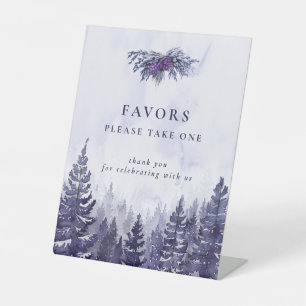 Signe De Table Purple Aquarelle Pine Tree Forêt Mariage Faveurs
