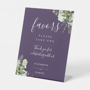 Signe De Table Purple Elégante Flore Vert Favore