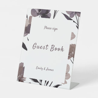 Signe De Table Purple Floral Botanical Wedding