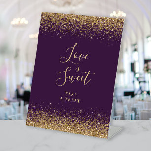 Signe De Table Purple Gold Parties scintillant Mariage L'amour es
