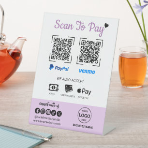 Signe De Table QR Code de l'analyse de paiement pour payer Venmo