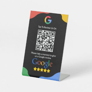 Signe De Table QR Code Link Black Google Review
