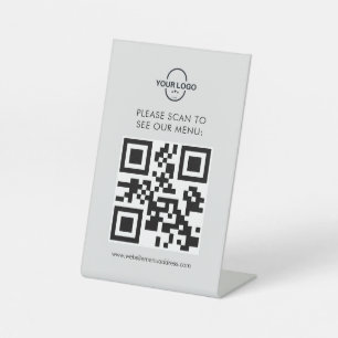 Signe De Table QR Code Menu Logo sans contact Café moderne Pedest