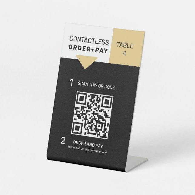 Signe De Table QR Code Menu numérique Ajouter URL Signal numériqu (Recto)