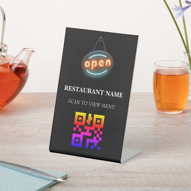 Signe De Table QR Code Menu numérique pour les restaurants (In SItu)