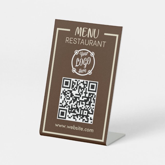 Signe De Table QR Code Menu pour Restaurants sans contact Moderne (Recto)