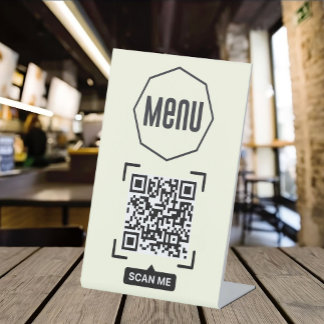 Signe De Table QR Code Menu pour Restaurants sans contact Moderne