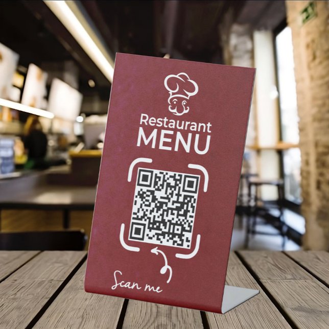 Signe De Table QR Code Menus pour Restaurants sans contact Modern (Créateur téléchargé)