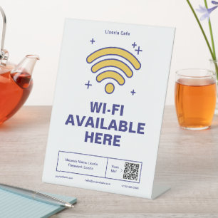 Signe De Table Qr Code Nom commercial Minimal wifi Détails