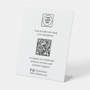 Signe De Table QR Code Réseaux Sociaux Afficher Moi Entreprise