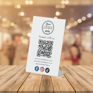 Signe De Table QR Code Se Connecter Avec Nous Facebook Instagram