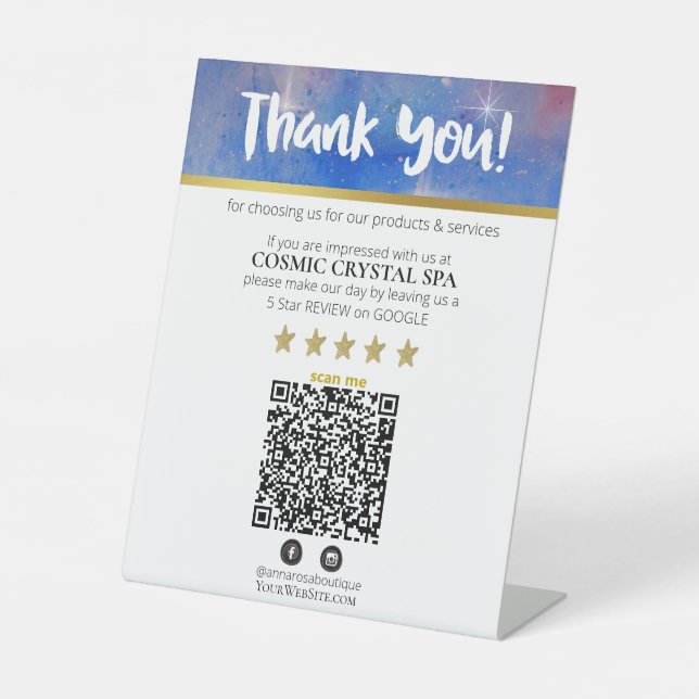 Signe De Table *~* QR - MERCI REVIEW Cosmos Galaxy Nebula AP8 (Recto)